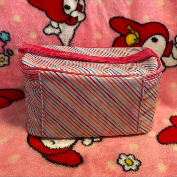 🍭 Vintage Hello Kitty Striped Candy Bubblegum Makeup Bag - Picture 4 of 7